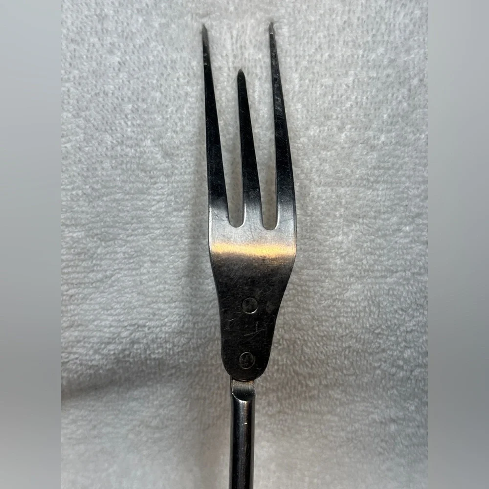 Corona Vintage Two-Tine Carving Fork with Brown Wood Handle MCM